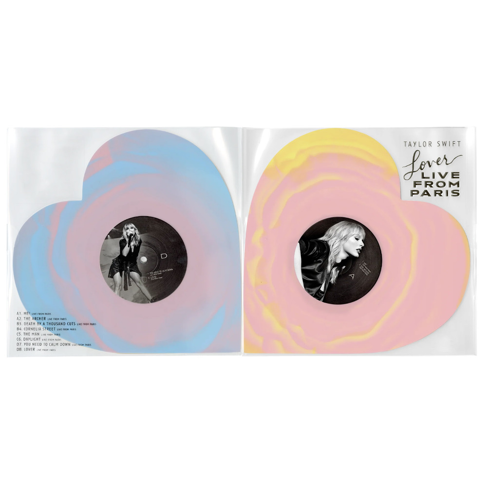 Taylor Swift - LOVER (Live From Paris) HEART SHAPED Vinyl 2xLP Record RARE!